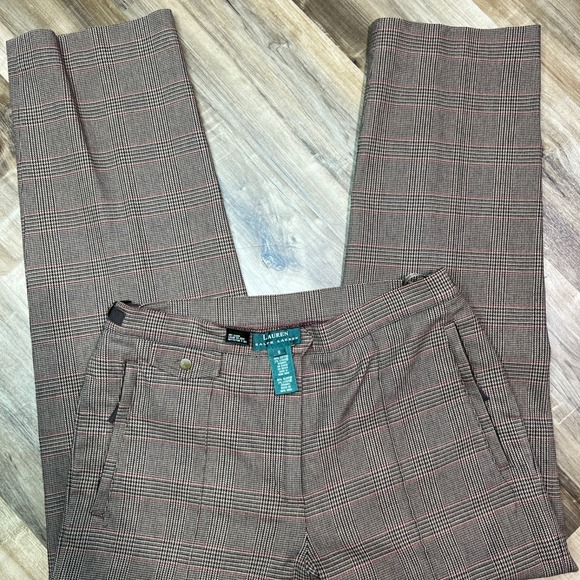Lauren Ralph Lauren Pants - Ralph Lauren Womens Size 8 Houndstooth Cotton Stretch Ankle Pants 33x32